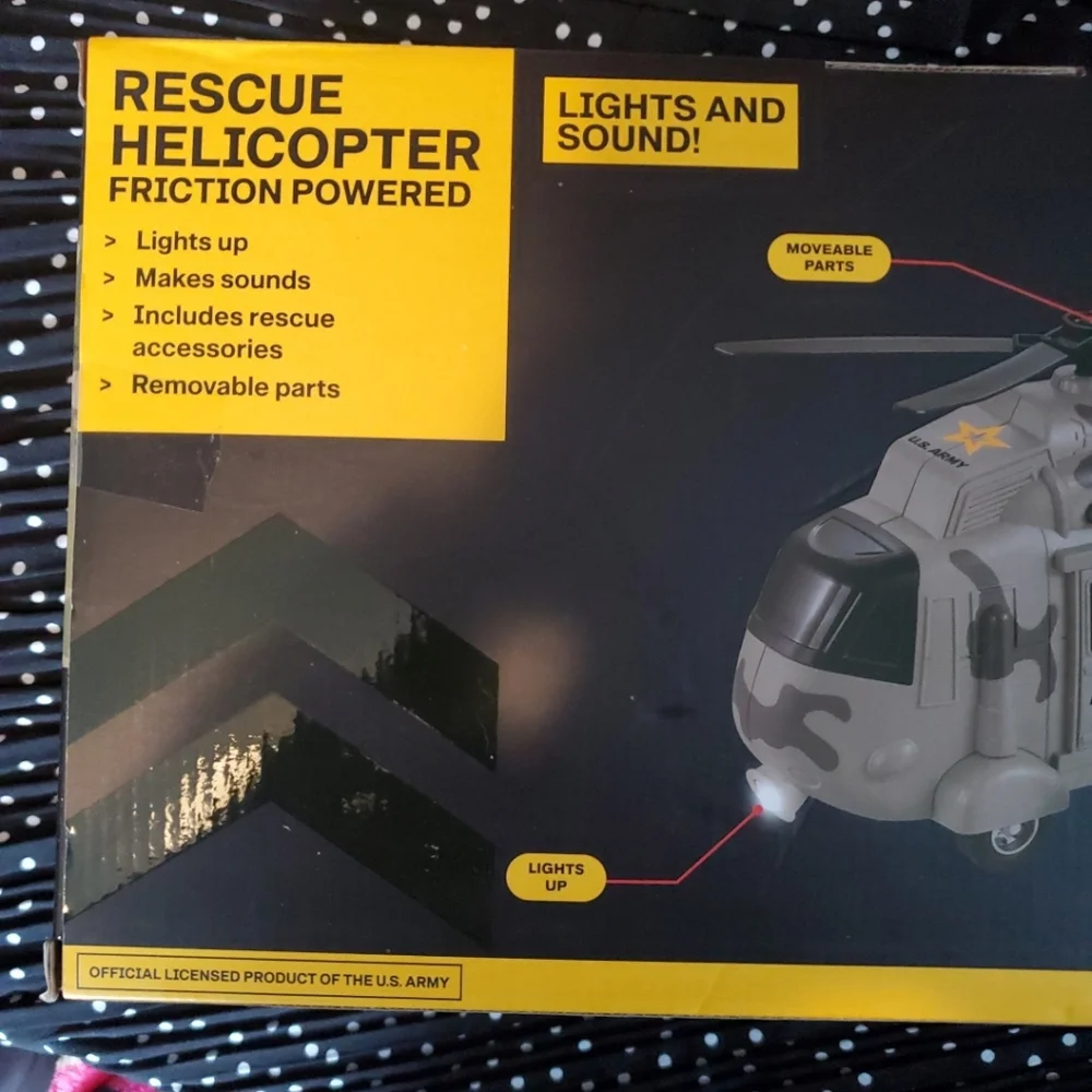 U.S. Army Rescue Helicopter Toy - Gray Lights & Sounds - Picture 7 of 8